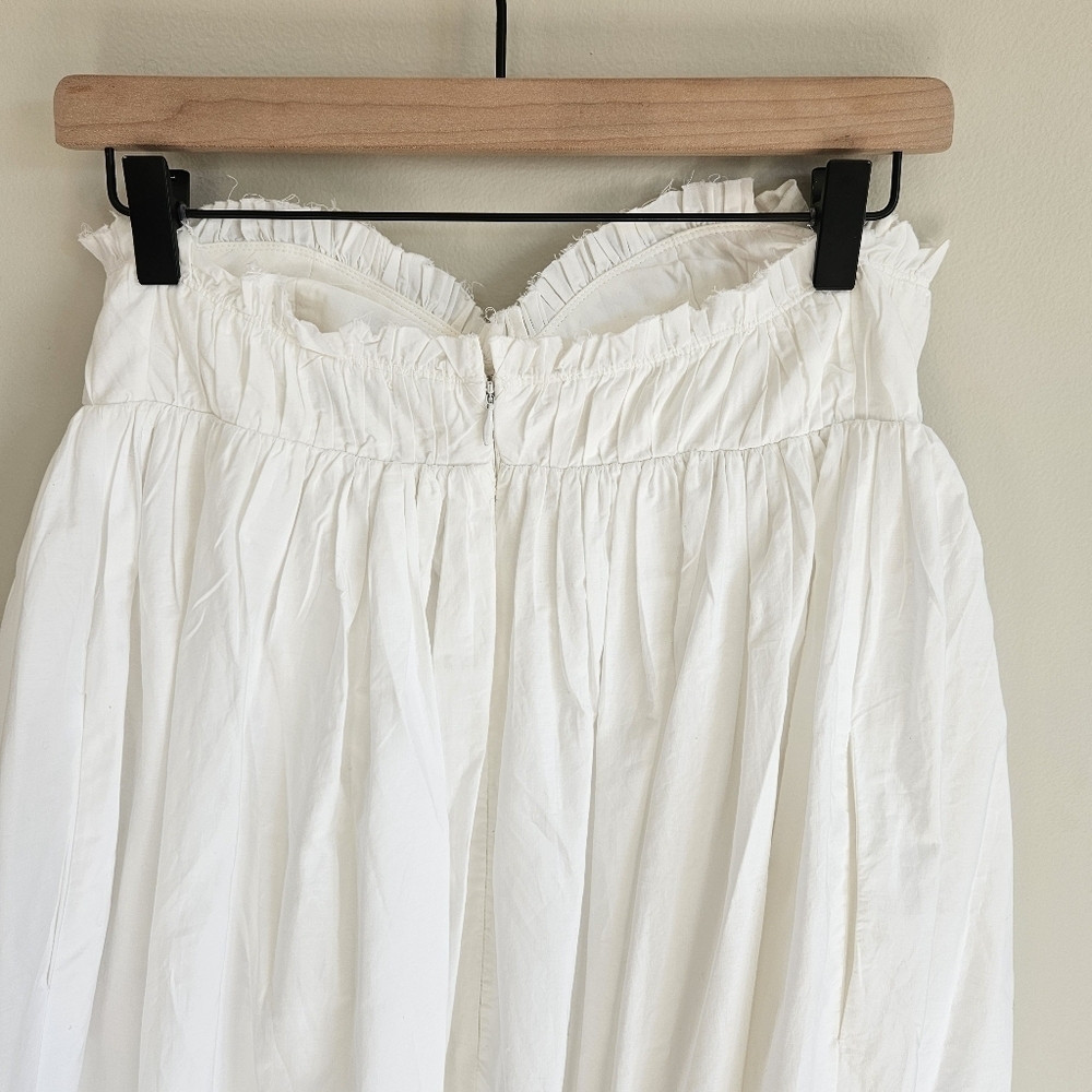 Sau Lee White Cotton Poplin Sweetheart Neckline Maxi Dress ALTERED - Picture 10 of 13